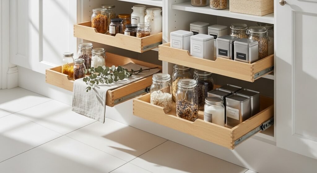 30 Unique Small Pantry Ideas with Pull Out Shelves That Make Accessing Every Item Effortless and Easy